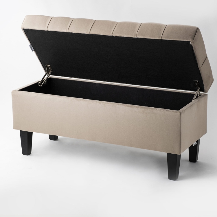 Scatola apribile grande trapuntata color caffellatte