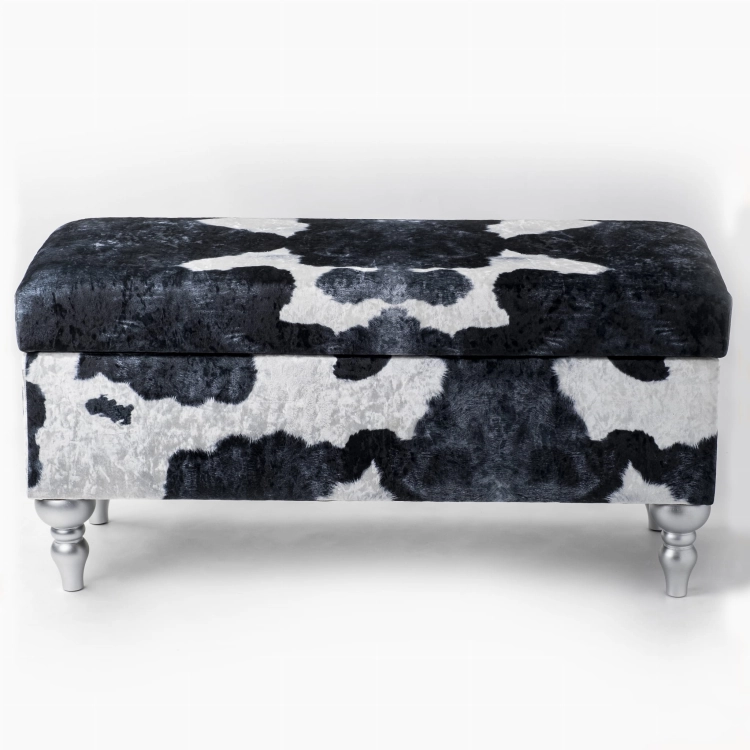Pouf contenitore con imbottitura a motivi di mucca