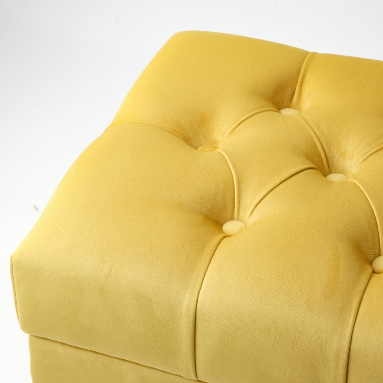 Pouf trapuntato al miele con vano portaoggetti