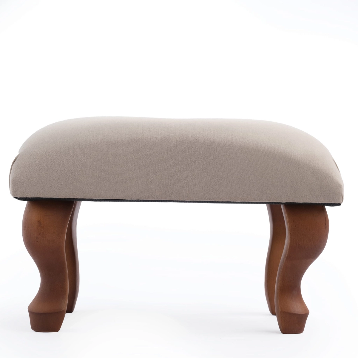 Sgabello imbottito trapuntato Latte, un pezzo d'arredamento comodo ed elegante