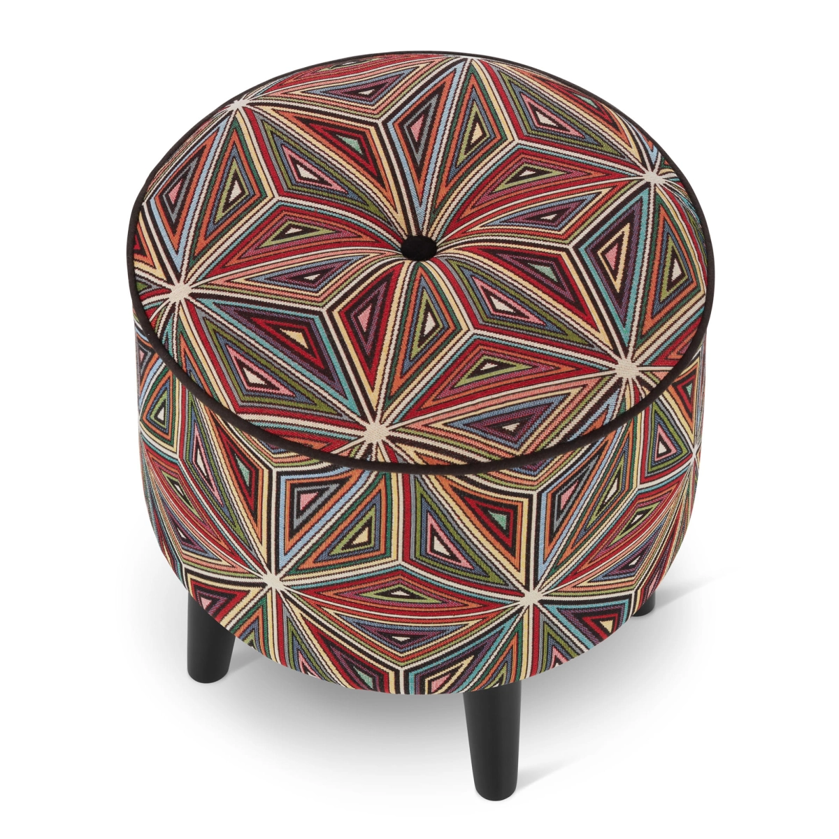 pouf circolare a motivi geometrici