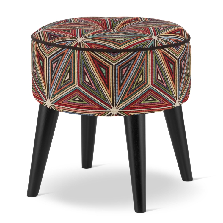 pouf circolare a motivi geometrici