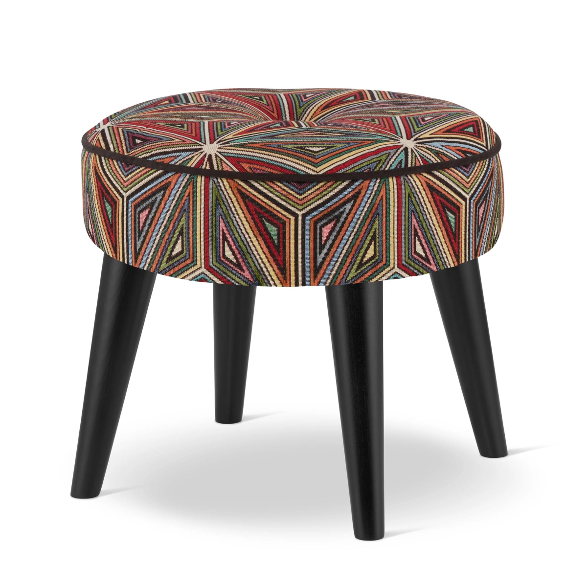 pouf circolare a motivi geometrici