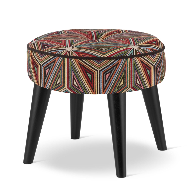 pouf circolare a motivi geometrici