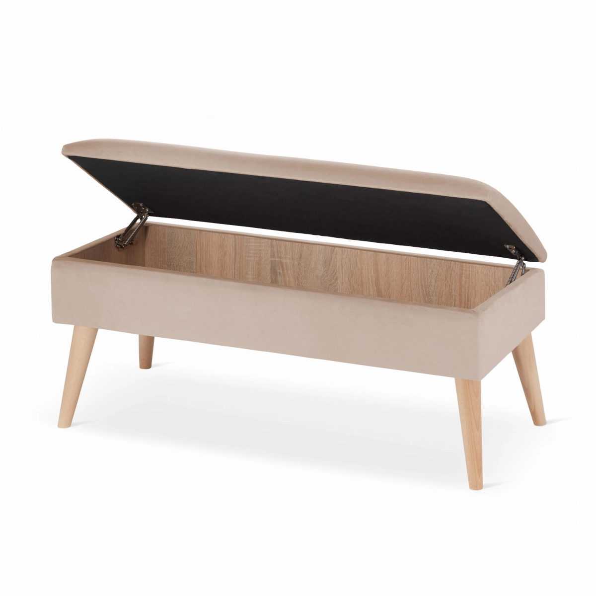 panca beige con contenitore