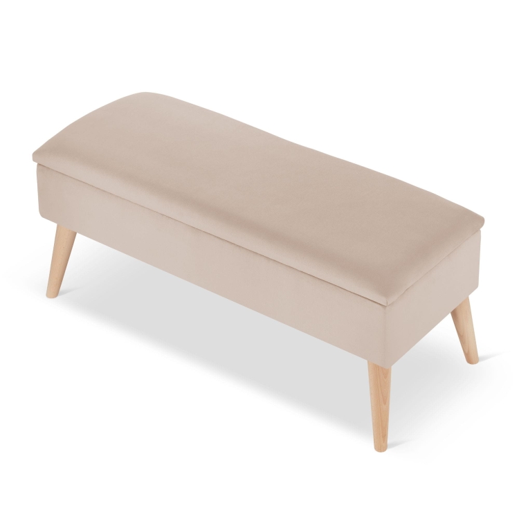 panca beige con contenitore