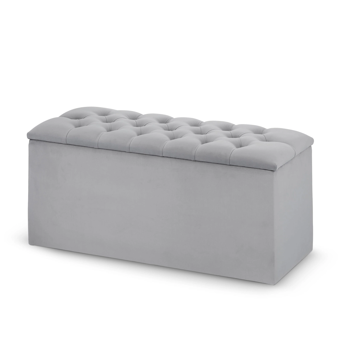 pouf trapuntato con portaoggetti, ampio baule con seduta