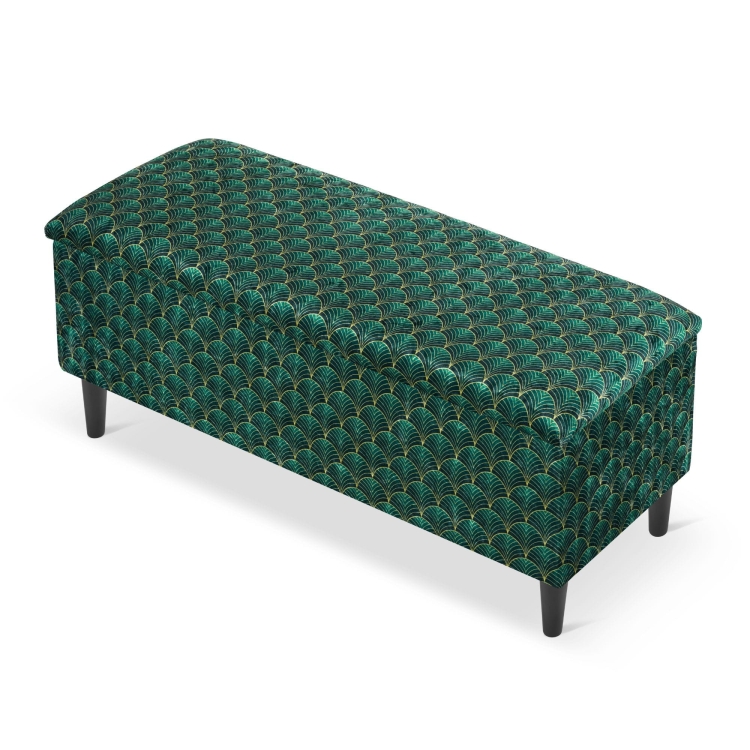 pouf verde con vano portaoggetti