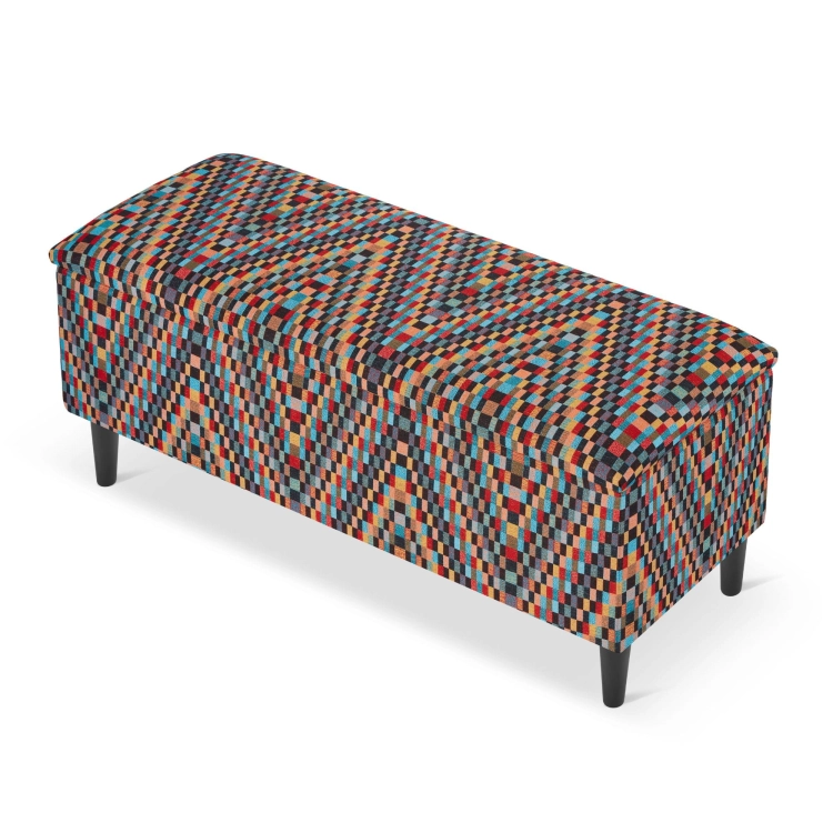 pouf colorato con vano portaoggetti