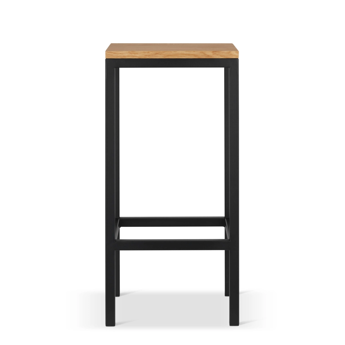 hocker in metallo con sedile in legno