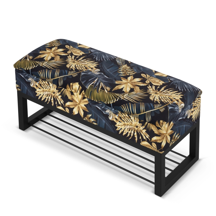 pouf a fantasia con portascarpe in stile loft