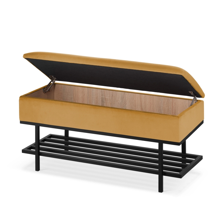 scatola gialla con scarpiera