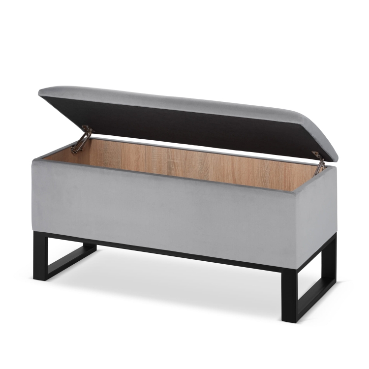 pouf grigio con contenitore