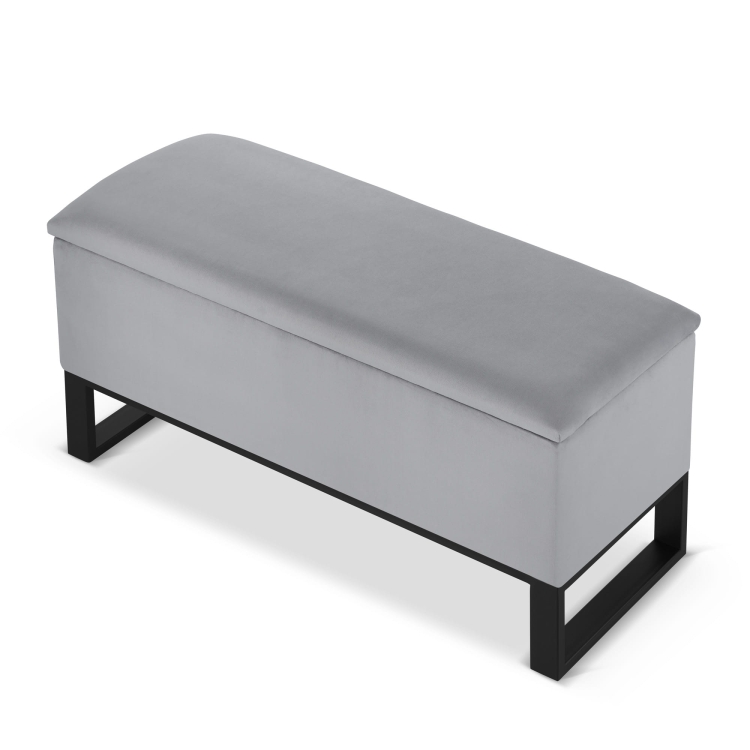 pouf grigio con contenitore