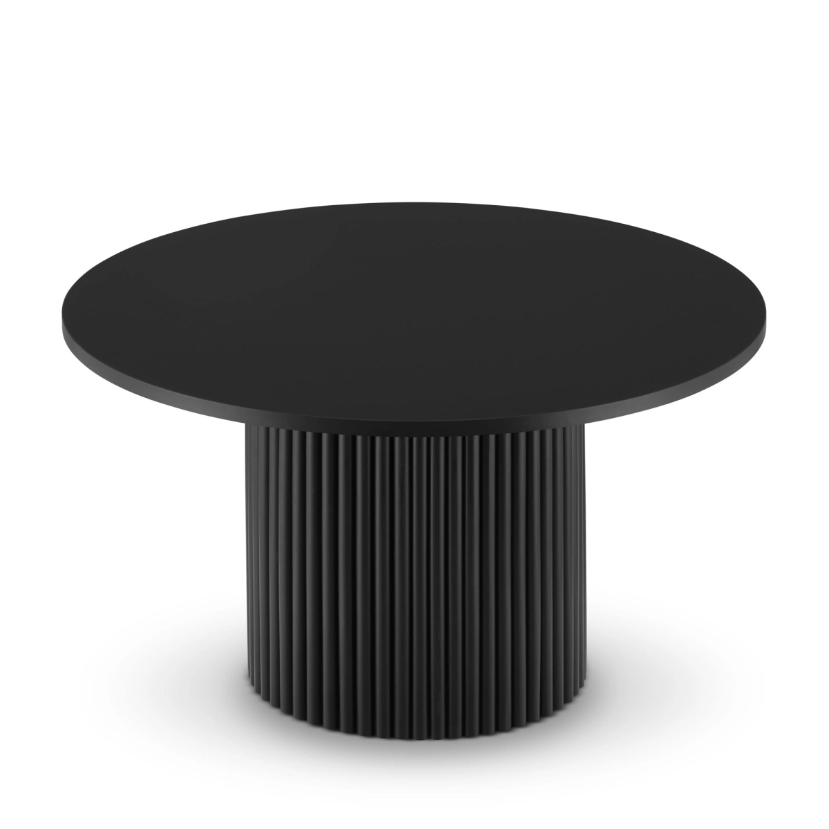 tavolino nero con base scanalata