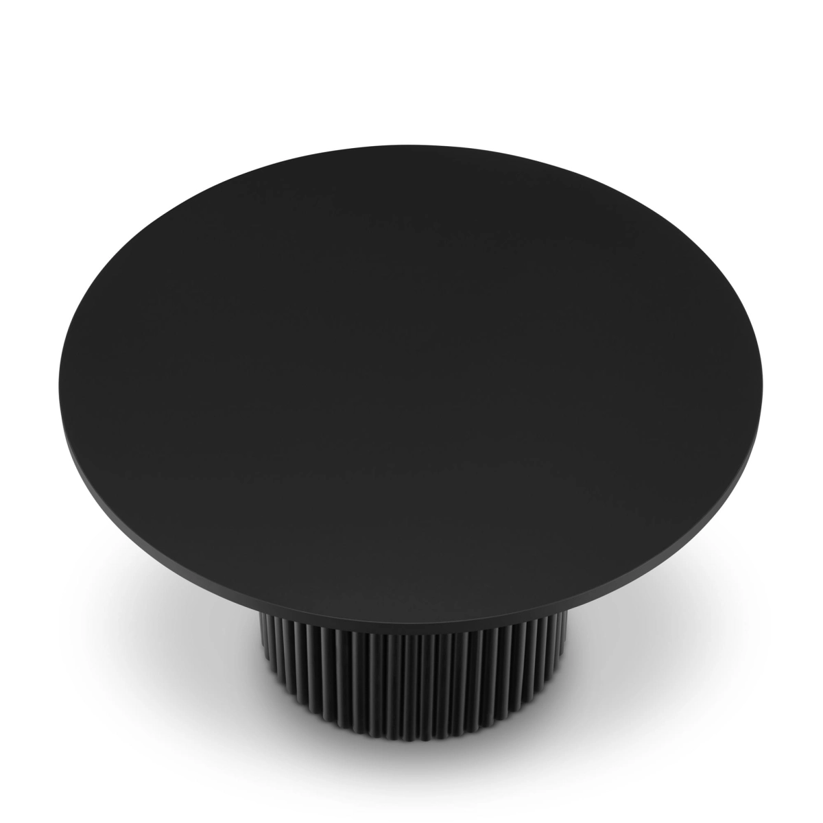 tavolino nero con base scanalata