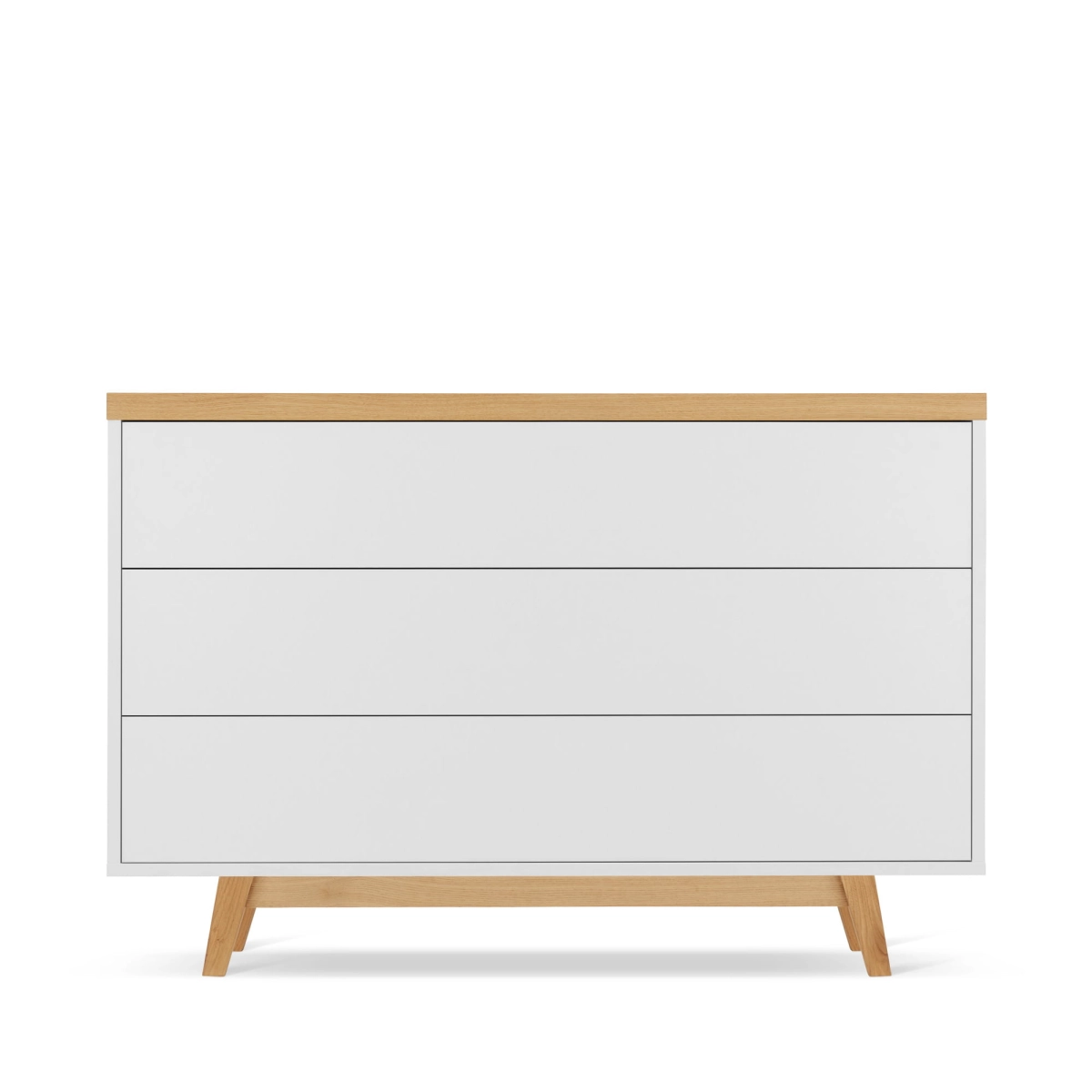 Komoda z litego dębu z szufladami, wysoka forma i skandynawski design do nowoczesnych wnętrz
