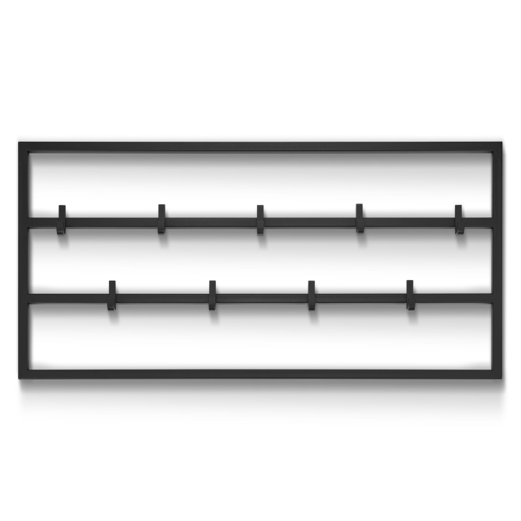 Solido supporto a parete in acciaio nero per il corridoio, pratico ed esteticamente gradevole