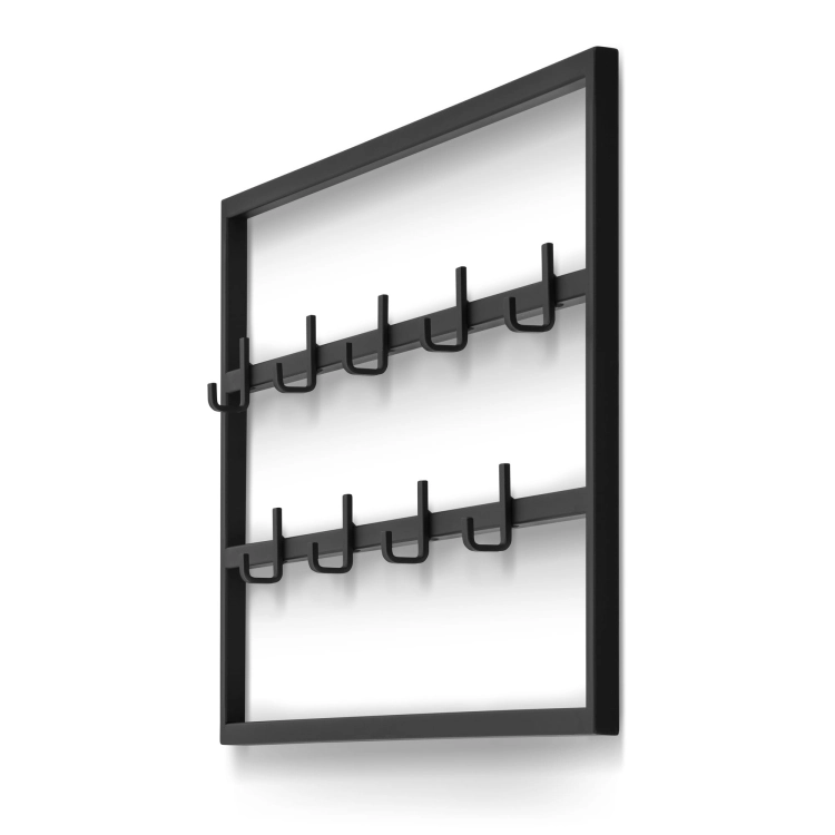 Gancio da parete in acciaio nero per il corridoio, moderno e robusto