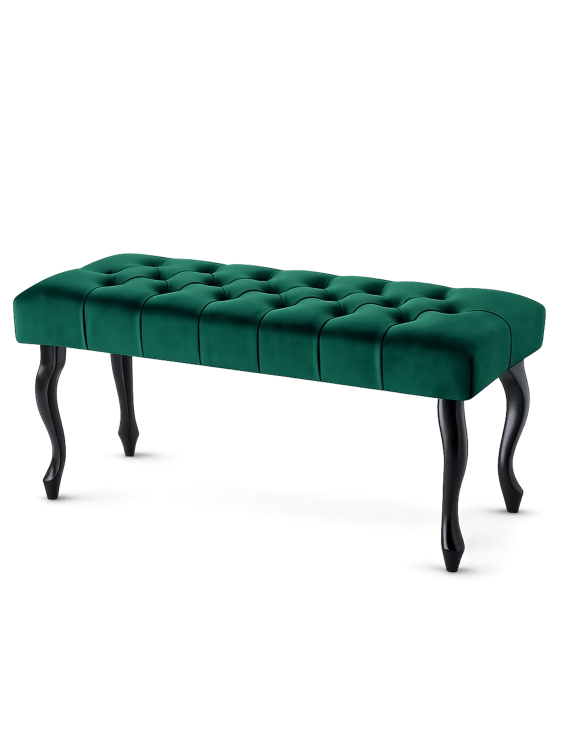 Panca Chesterfield imbottita in nero per il corridoio