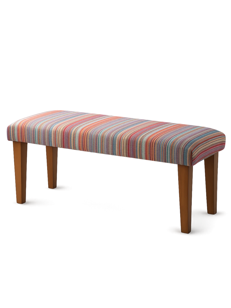 Panca a righe su gambe in legno
