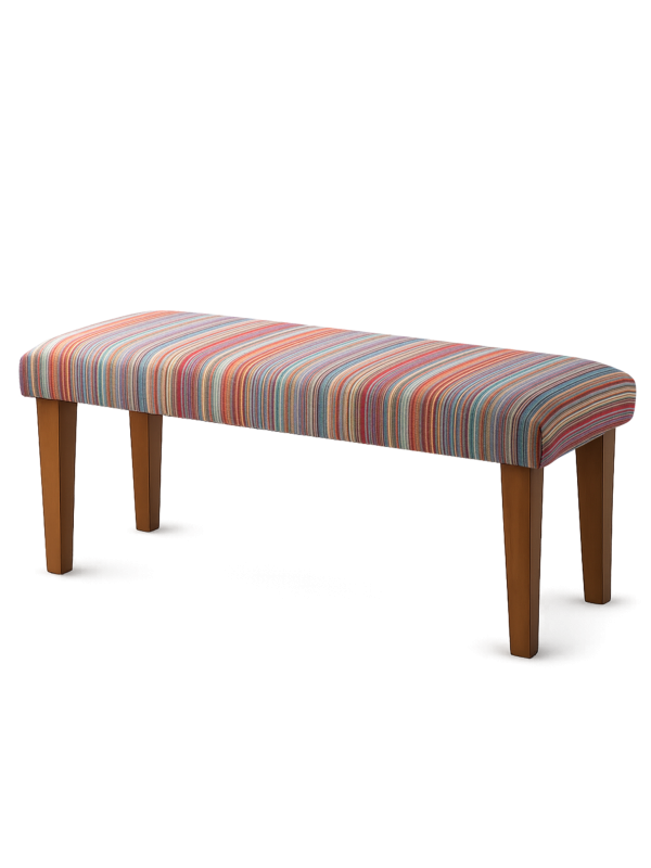 Panca a righe su gambe in legno