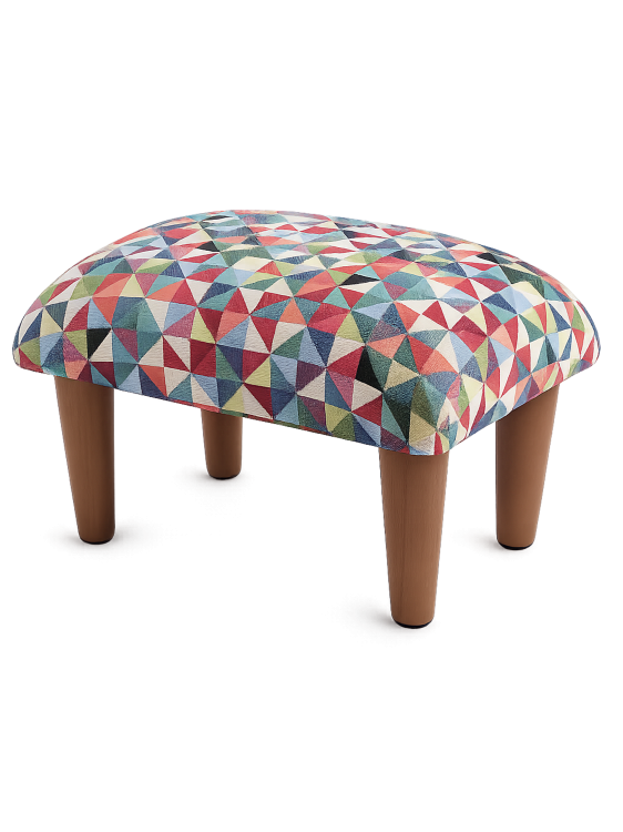 Podnóżek do fotela z geometrycznymi wzorami