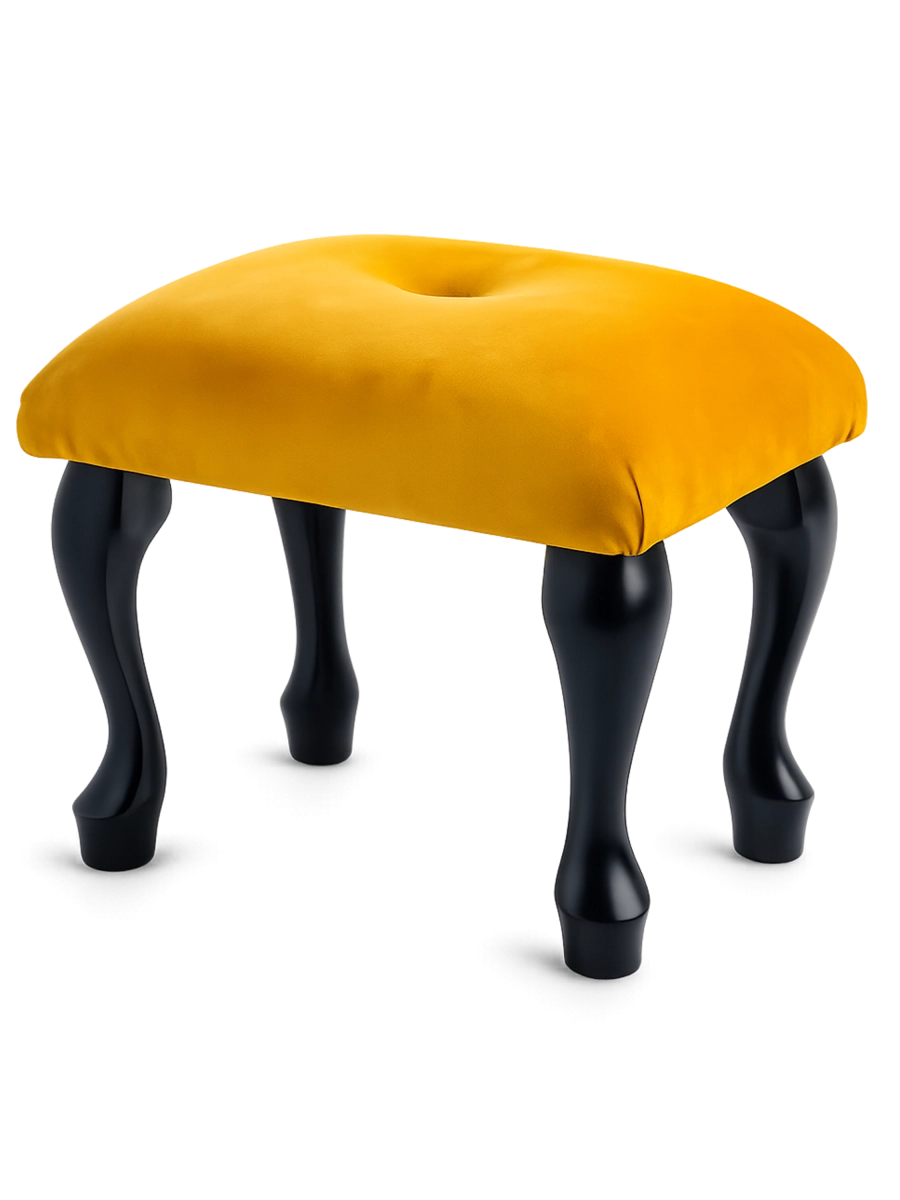 Sgabello papaya trapuntato per toletta, un mobile comodo e decorativo