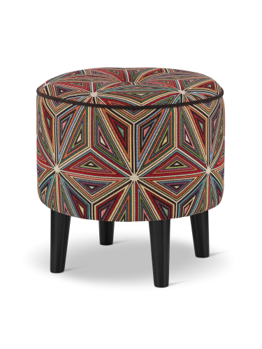 pouf circolare a motivi geometrici