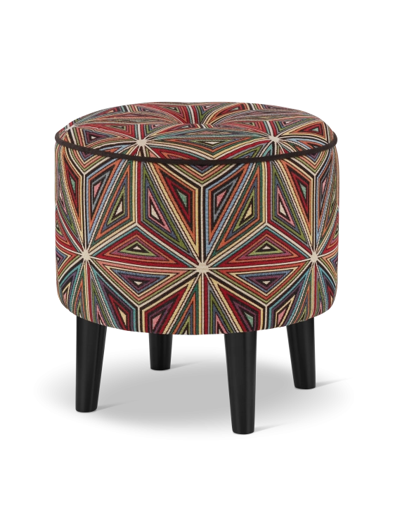 pouf circolare a motivi geometrici