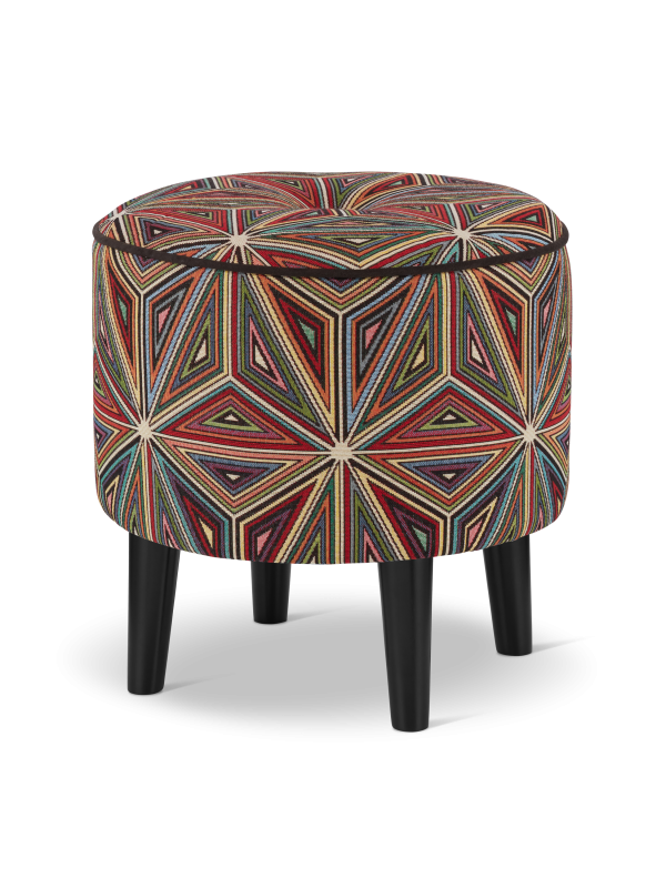 pouf circolare a motivi geometrici
