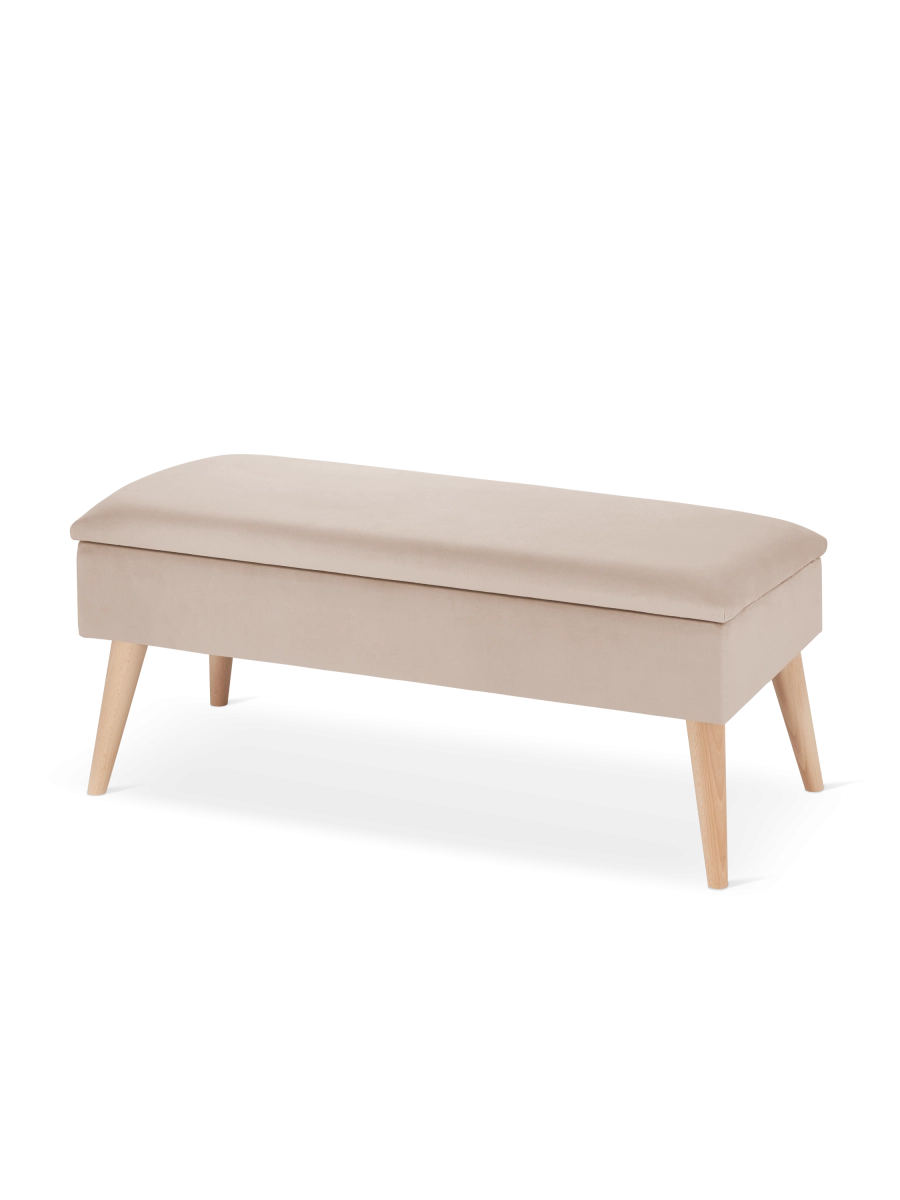 panca beige con contenitore
