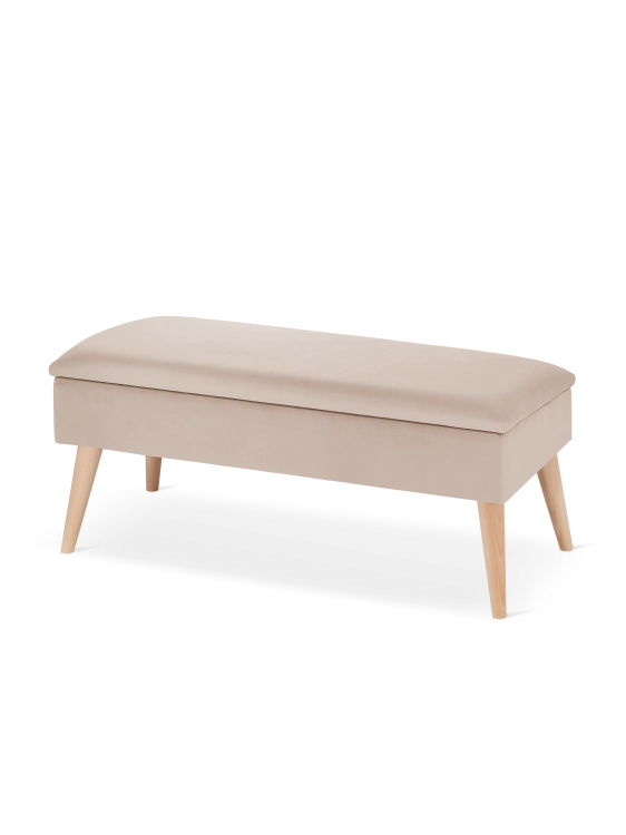 panca beige con contenitore