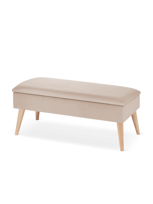 panca beige con contenitore