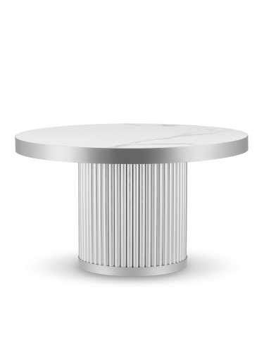 tavolino in pietra con piano bianco