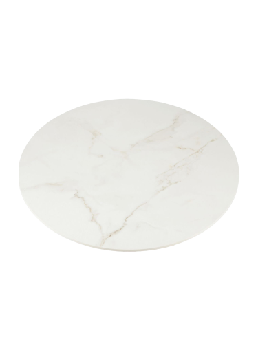 Biały okrągły blat ze spieku kwarcowego do stolika kawowego