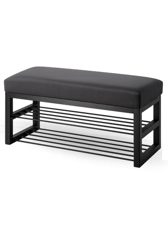 Industrielle Bank mit Schuhregalen, perfekt für Loft-Innenräume