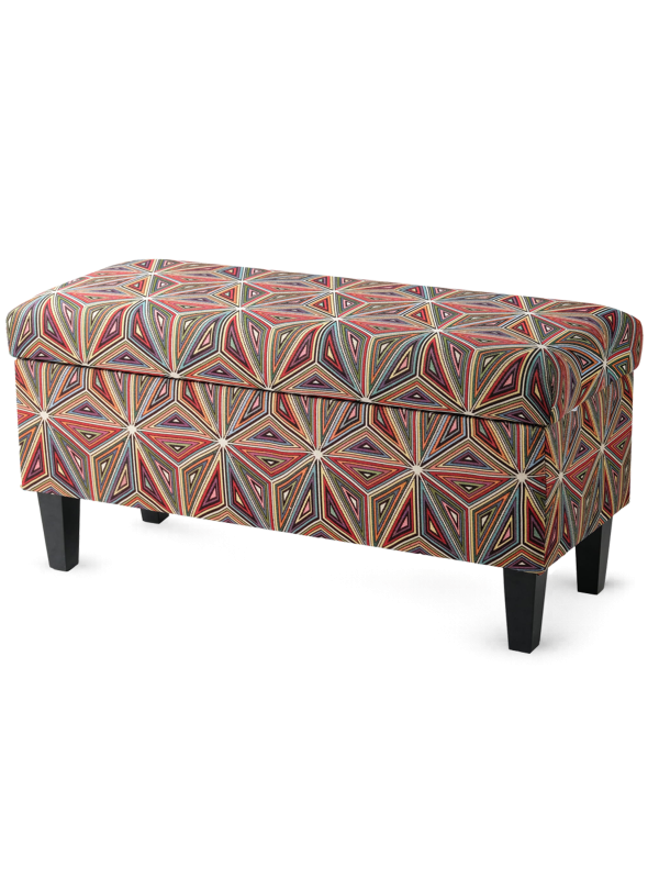 Pouf trapuntato con contenitore floreale, funzionale e decorativo per il soggiorno o la camera da letto