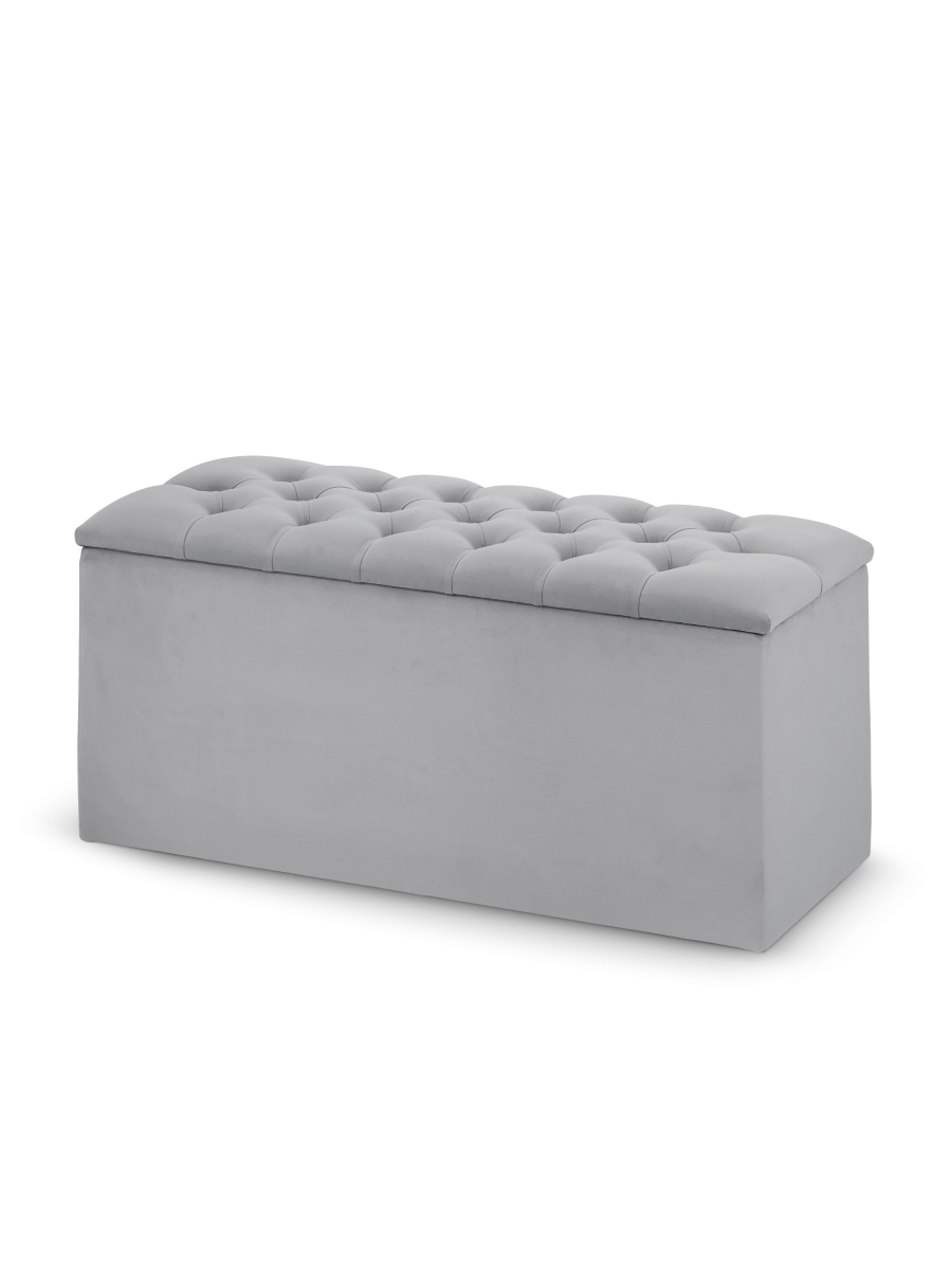 pouf trapuntato con portaoggetti, ampio baule con seduta