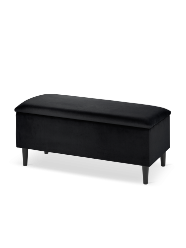 pouf da corridoio nero con vano portaoggetti