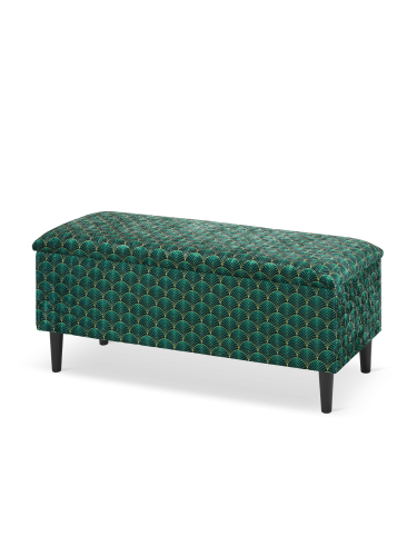 pouf verde con vano portaoggetti