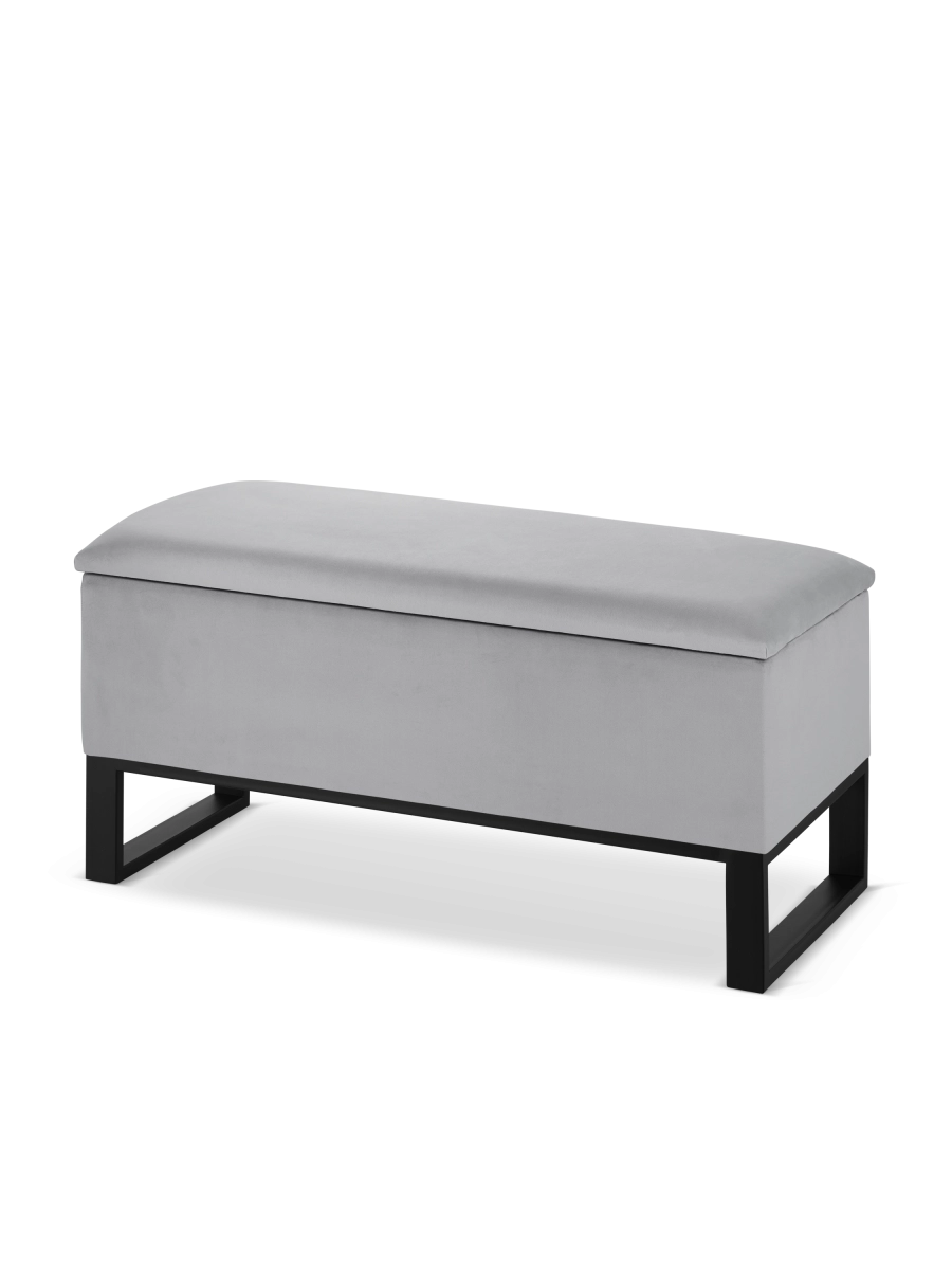 pouf grigio con contenitore
