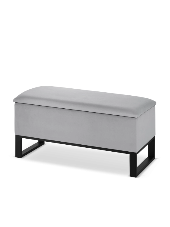 pouf grigio con contenitore