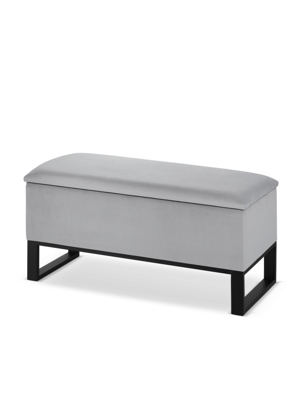 pouf grigio con contenitore