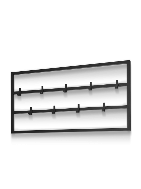 Schwarzer Stahlwandhaken für den Flur, modern und robust
