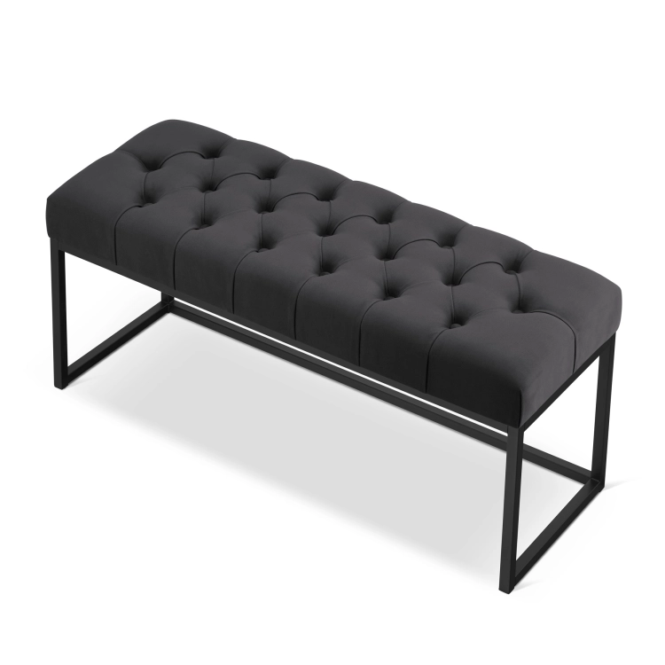 pikowana ławka grafitowa