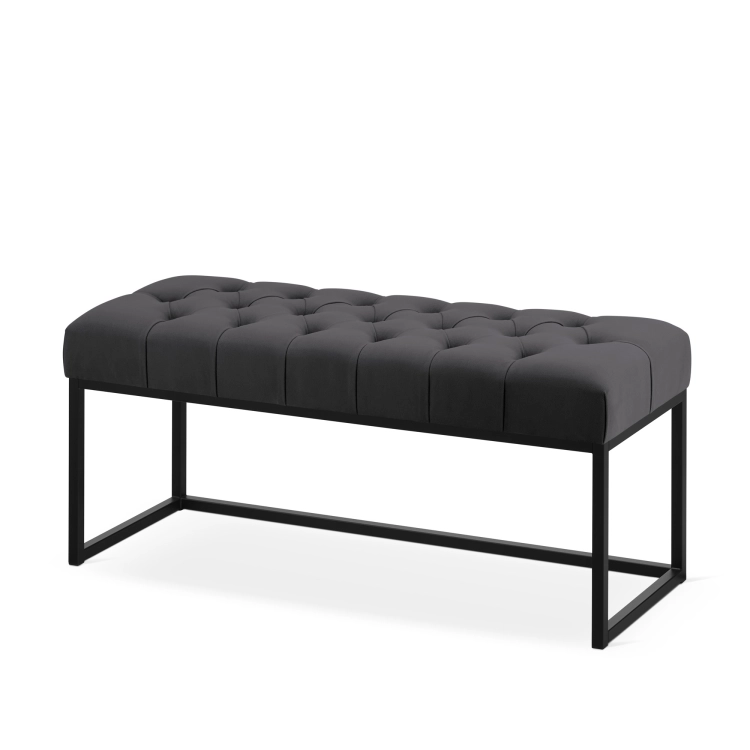 pikowana ławka grafitowa