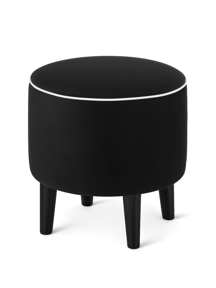 pouf rotondo nero