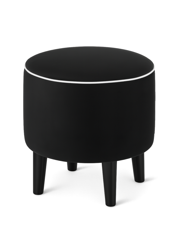 pouf rotondo nero