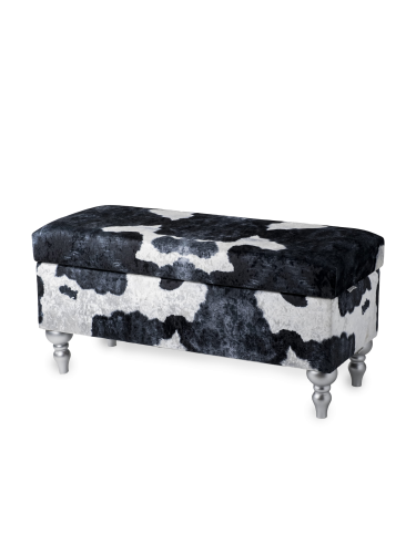 Pouf imbottito con contenitore con motivo a mucca